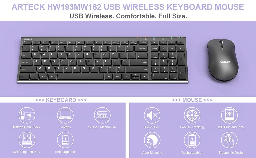 HW193 USB Wireless Keyboard Mouse Combo 1