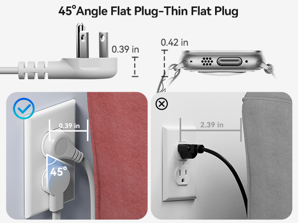 7 in 1 charging station,travel outlet travel power strip with usb c ports outlet extender stick 