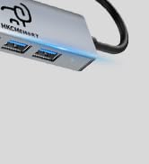 HKCMEMORY USB 3.0 Hub 4 Ports, USB-A and Type-C Power Port,USB-A Splitter Extender,Compatible wit...