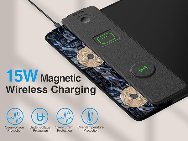 magnetic wireless charging mouse pad