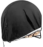 Coolrunner Firewood Log Hoop Cover, 40 Inch Round Fire Wood Rack Cover Outdoor Waterproof UV Resi...