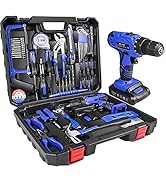 jar-owl 21V Tool Set with Drill, 350 in-lb Torque, 0-1350RMP Variable Speed, 10MM 3/8'' Keyless C...