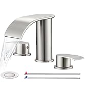 Ultimate Unicorn 8 inch Bathroom Faucet Brushed Nickel, Waterfall Bathroom Sink Faucet with Metal...