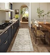 Machine Washable Kitchen Runner Rugs: 2'x 6' Hallway Rug Non Slip Low Pile Stain Resistant Soft C...