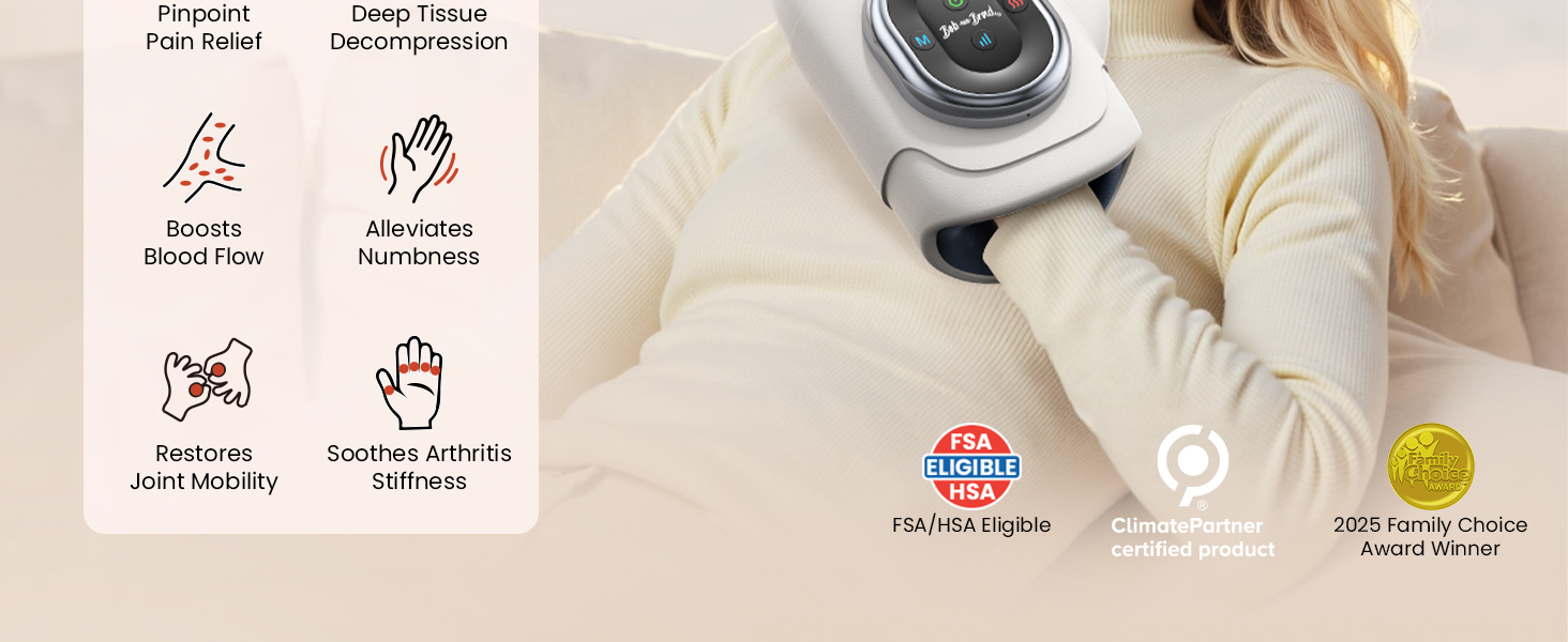 professional hand massager for arthritis and carpal tunnel with heat and compression UL certified