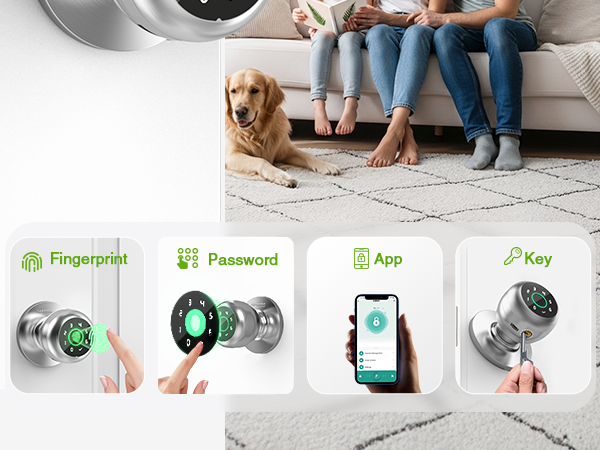 ghome smart door lock fingerprint keypad