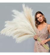 8 Pcs Faux Pampas Grass Decor 38''/97cm Tall Artificial Large Pompas Grass Pompous Floral Fluffy ...