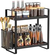 LEMIKKLE Coffee Station Organizer for Counter, Coffee Pods Holder Storage, Wooden Kitchen Counter...