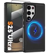 Magnetic Case for Samsung Galaxy S25 Ultra with Screen Protector [Compatible with MagSafe Wireles...