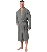 bearberry Cozy Robe Lightweight Soft Plush Robe Hoodless Sleepwear Nightgown with Pockets for Men