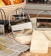 HULISEN Square Biscuit Cutter Set (4 Pieces/Set), Stainless Steel Cookies Cutter with Handle, Pro...