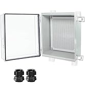 Otdorpatio Junction Box, Hinged Clear Cover Stainless Steel Latch IP67 Waterproof ABS Project Box...