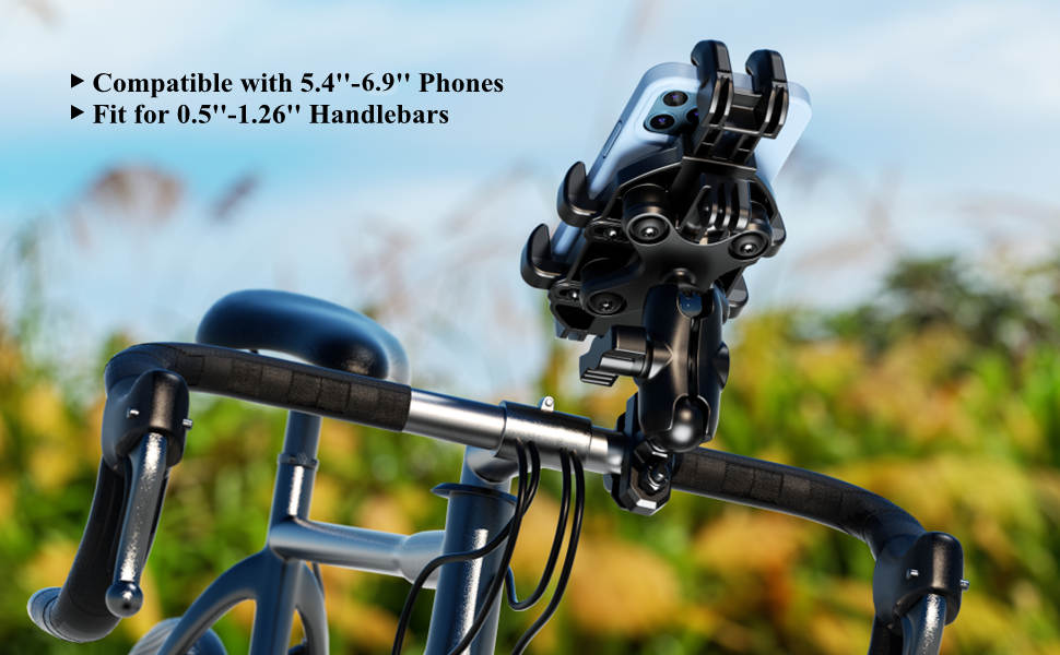 Phone mount for bike motorcycle bicycle scooter atv utv e-bike