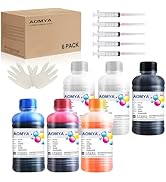 Aomya 6-Pack DTF Ink 250ml DTF Transfer Ink for PET Film for Epn L1800,L805,ET-8550,R2400,P400,P8...