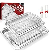 Air Fryer Basket for Oven, 2 Set Oven Air Fryer Basket and Tray with 60 PCS Parchment Papers, DEG...