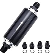 EVIL ENERGY Inline 100 Micron Fuel Filter 6AN 8AN 10AN Adapter Universal 50MM
