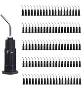 Blunt Tip Needle, 100 Pcs 20G Black Bent Dispensing Tips, Flow Dispensing Needle Tips, Disposable...