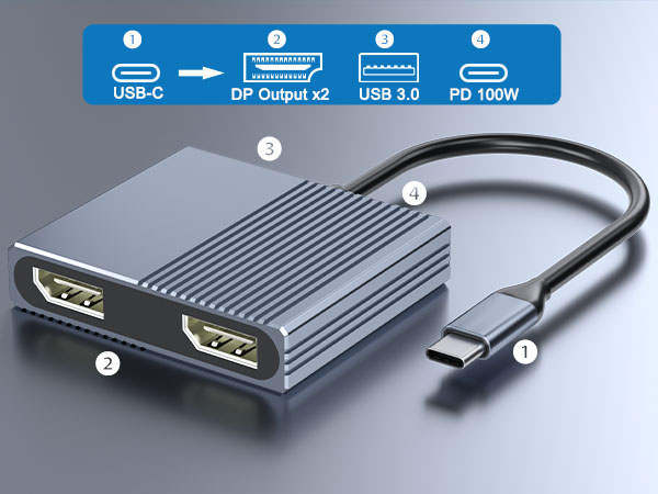 dual monitor connector for laptop 