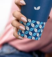 JOLLY CHEF 100 Pack 12 oz Paper Coffee Cups, Disposable Printed Paper Drinking Cups with Lids, Sl...