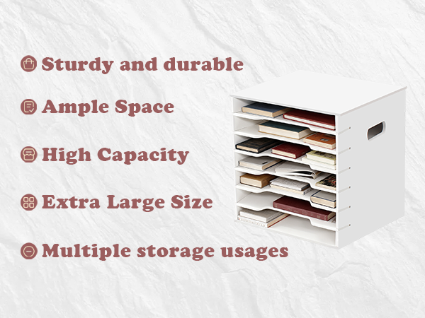 Desktop File for Home Office School Classroom, White