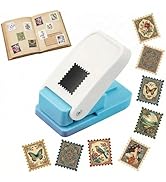 Postage Stamp Puncher, 1 * 0.8inch Paper Punches, Rectangle Lever Action Stamp Punch for Paper Cr...