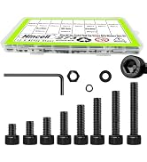 273Pcs M5 Screw,M5x8/10/12/16/20/25/30/35mm Screws kit,Hex Socket Head Cap Bolts,12.9 Grade Black...