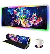 AIMSA RGB LED Gaming Mouse Pad, 14 Modes Glow Pad, Extra Large Gaming Mousepad, 35.4 x 15.8 inch ...