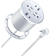 3 inch Recessed Power Grommet with AC Outlets, 20W USB C Fast Charging Conference Recessed Outlet...