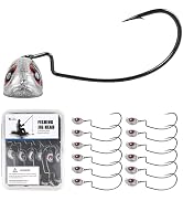 FREE FISHER Swimbait Jig Heads,Fish Eye Swimbait Jig Heads,12Pack Weighted Hooks for Texas Rig or...