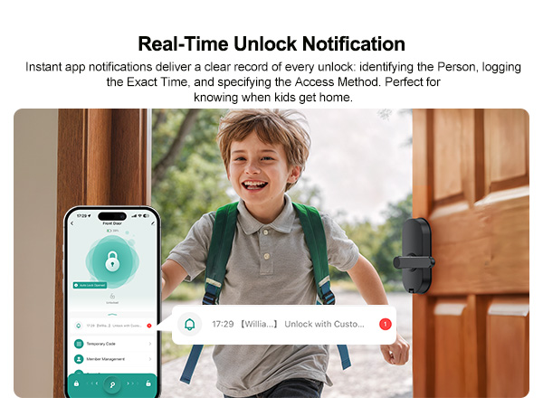 smart door lock with handle