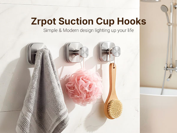 Suction Cup Hooks for Towel Robe Shower Bathroom Kitchen Glass Window Door