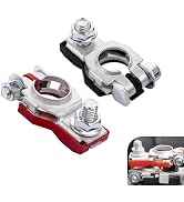 Icyfond 2PCS Battery Terminal Connector, Positive &amp; Negative Auto Battery Cable Terminal Top Post...