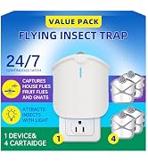 1 Plant Flying Insect Trap Indoor &amp; 4 Cartridges - Compatible with M577 Refill - Plug in Fruit Fl...