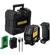 Firecore Laser Level Self Leveling, 130Ft Dual Power Outdoor Green Cross Line Laser with Pulse Mo...