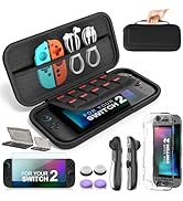 Switch 2 Accessories Bundle for Nintendo Switch 2,13 in 1 Travel Carrying Case Kit with Screen Pr...