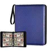 GERMUN 9 Pocket Card Binder, Premium Zip Trading Card Binder, 720 Double Sided Pocket PU Card Col...