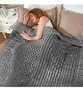 Uttermara Fleece Weighted Blanket for Adults Queen Size 15lbs, Soft Sherpa Weighted Blankets for ...