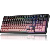 BlueFinger Wireless Gaming Keyboard, RGB Backlit, Tri-Mode Bluetooth/2.4G/USB-C, 98 Keys Quiet Ke...