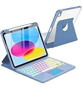MePadKey Touchpad Keyboard Case for iPad (A16) 11th 10th Generation, 360 Rotation Cover with Penc...