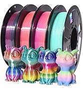 RAMBERY 3D Printer Filament Bundle Silk Shiny Rainbow PLA Filament, Multicolore Fast Color Change...