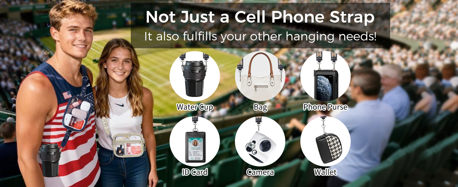 clip and go phone strap crossbody phone lanyard with wallet cross body wrist purse zipper pouch