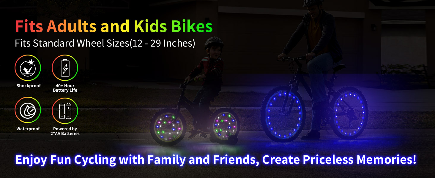 Waterproof Bicycle Tire Lights, the Perfect Holiday and Birthday Gifts for Kids Adults!