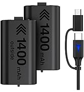 Xbox Controller Rechargeable Battery Pack for Xbox Series X|S, 2X1400mAH Xbox Battery Pack with 1...