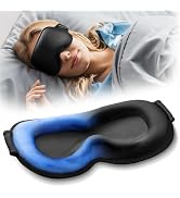 3D Cooling Gel Sleep Mask for Women &amp; Men – 6oz Weighted Eye Mask for Sleeping, 100% Blackout, Ic...