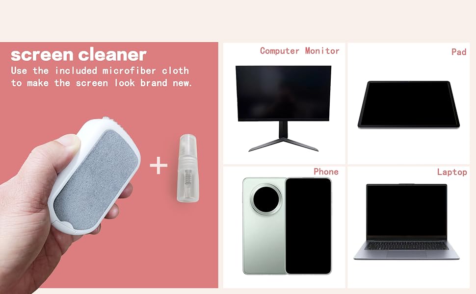 included microfiber cloth to make screen