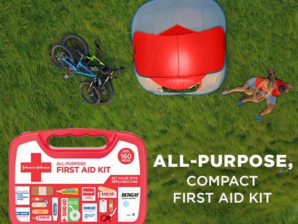 all-purpose first aid kit emergency travel portable car camping outdoor home wound care compact