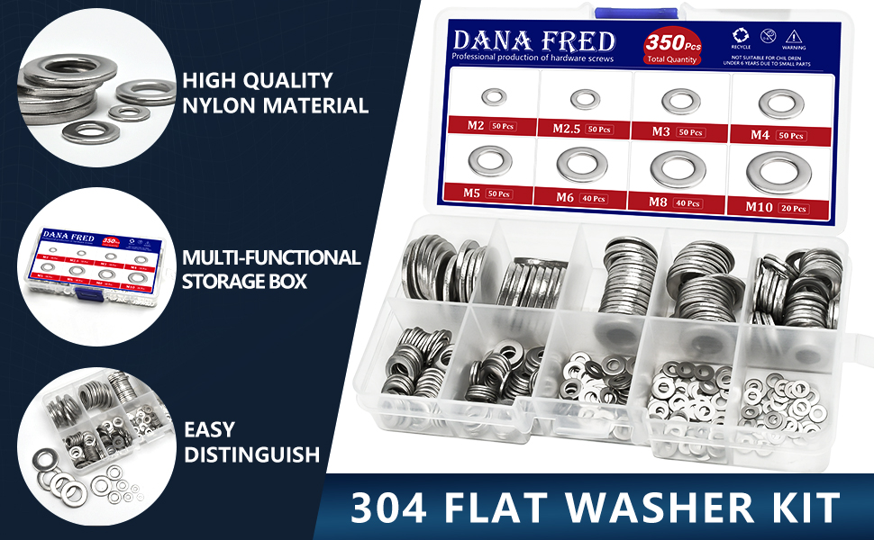 M2-M10 304 FLAT WASHER KIT