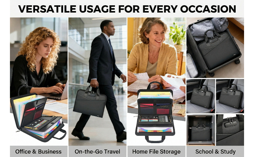 Accordion File Organizer with Lock