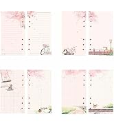 A6 Loose Leaf Paper, 80 Sheets, 6-Hole Notebook Refill, PinkA6 Pink Refill Loose Leaf Paper, 80 S...