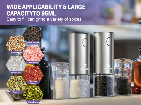 Electric Salt and Pepper Grinder Set